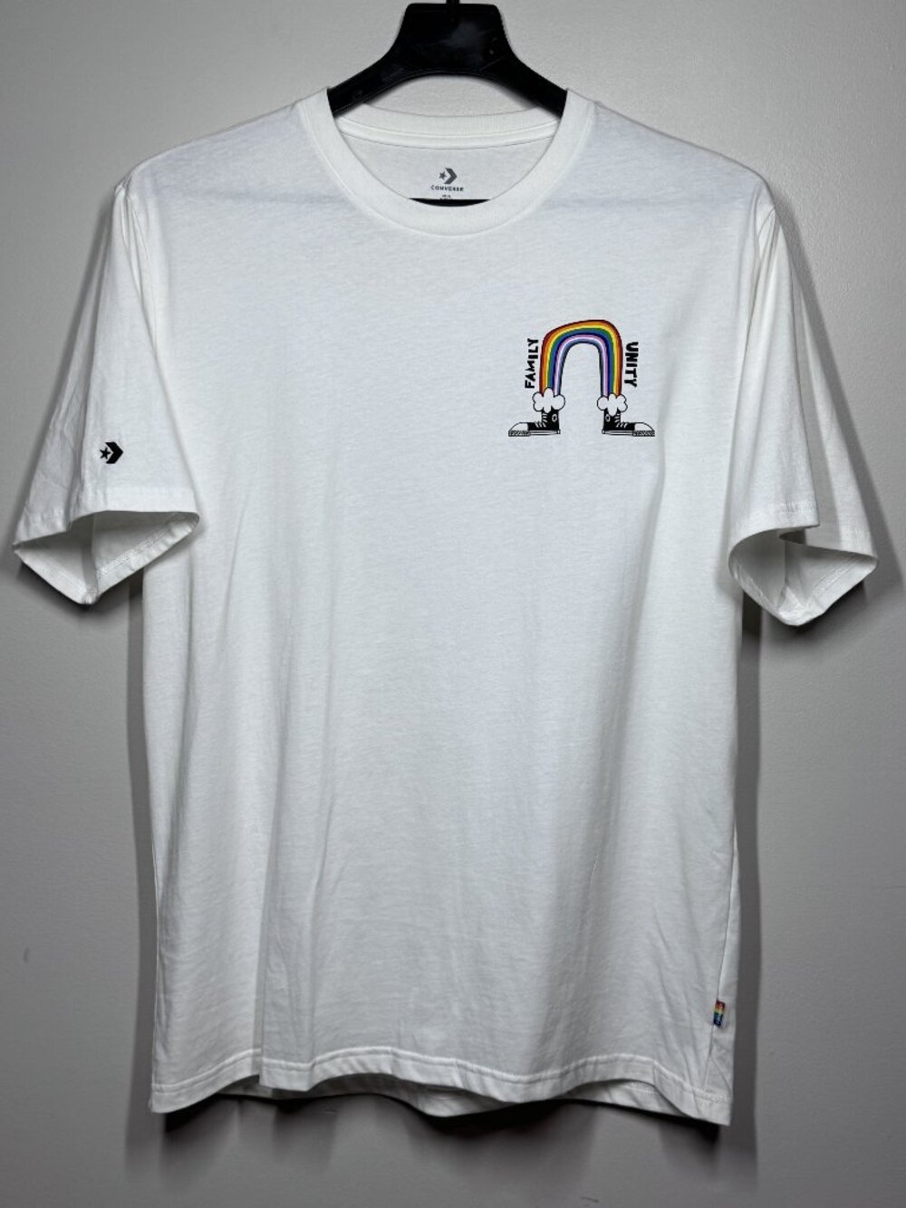 Converse Rainbow Pride T-Shirt White Family Unity Size Men's XL